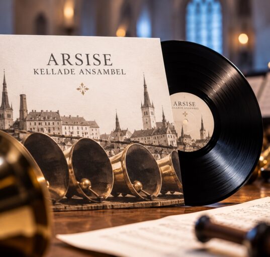 Arsise kellade ansambli esimest vinüülalbumit illustreeriv pilt käsikellade ja vinüülplaadiga